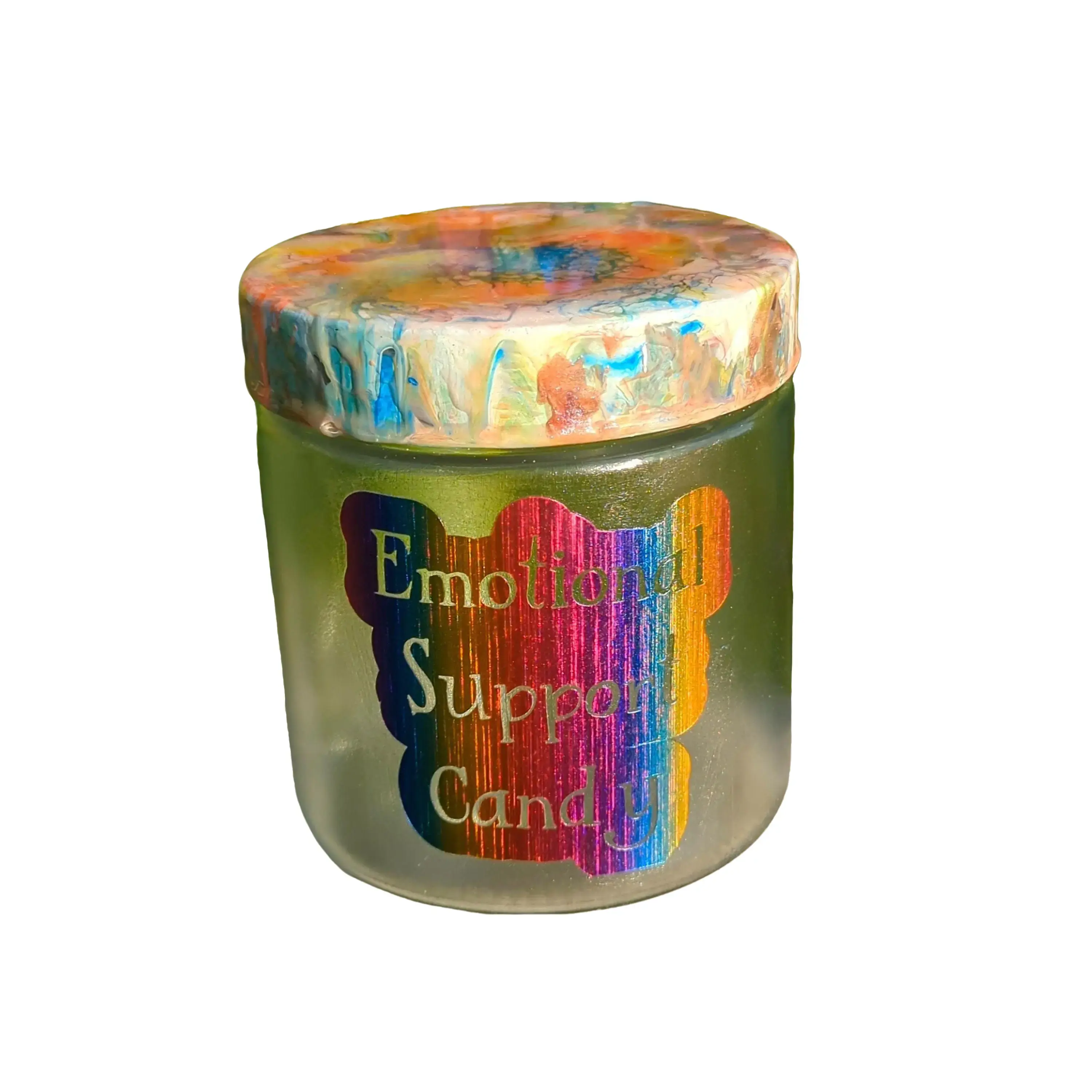 Glass Candy Jar - Emotional Support Candy Jar - Funny gift for desk