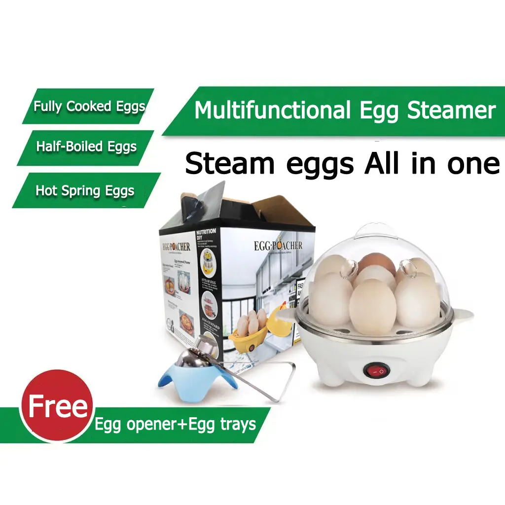 New 100% Authentic Electric Egg Cooker(Eggbeater And Egg Tray Included）Egg Boiler Egg Steamer Steam Egg With Automatic Safe Power-off Egg Cooker/ Boilers & Steamer