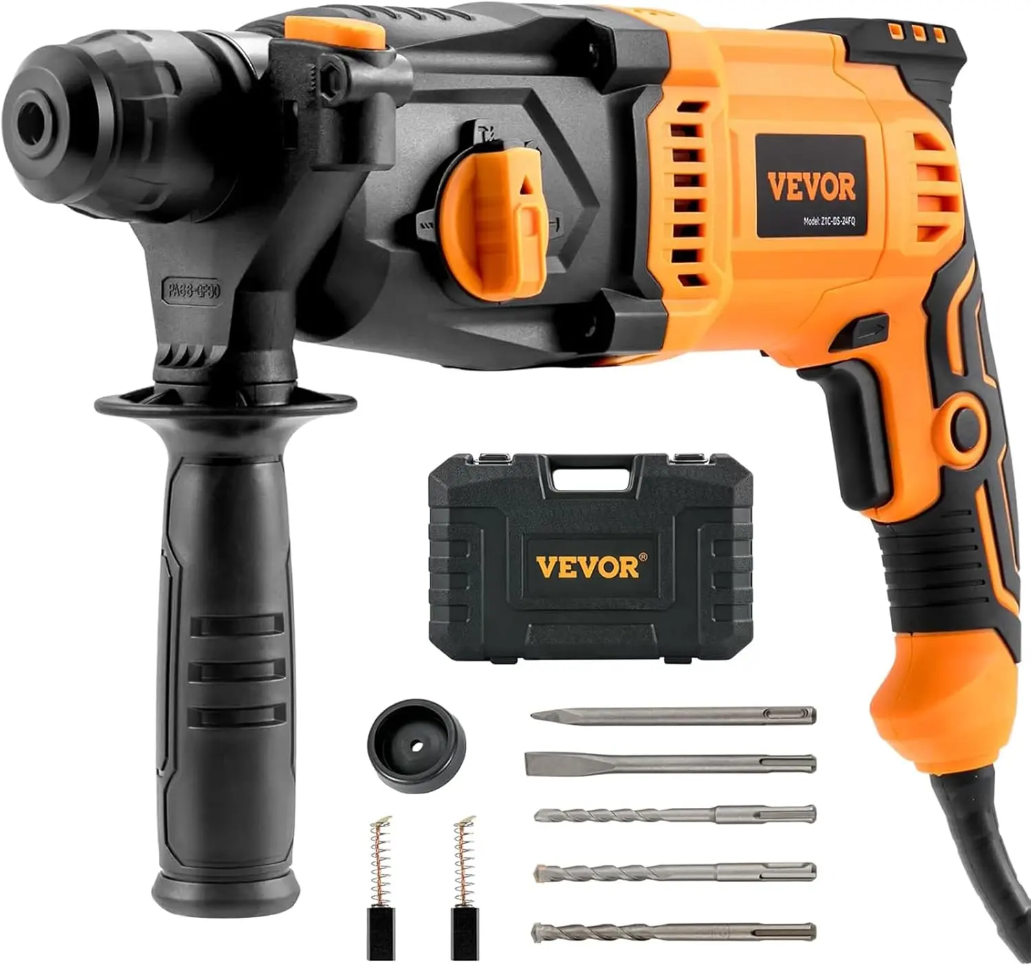 VEVOR 1 Inch 4 Modes SDS-Plus Rotary Hammer Drill, 8 Amp Corded Drills, Heavy Duty Chipping Hammers w/Safety Clutch, Electric Demolition Hammers, Taladro Rotomartillo, Power Tool For Concrete