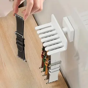 1 Piece Apple Watch Organizer - Wall-Mounted Band Organizer, Space-Saving Design, Compatible with Apple Watch Stand, Holds Multiple Bands Easy to Install for Home/Office - Durable Plastic Construction (White) - Perfect for Apple Watch Series 1/2/3/4/5/6/7