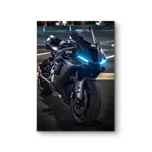 Super Car and Motorcycle LED Neon Posters- USB Powered Sports Car Wall Art for Bedroom- Car Lovers/ Boyfriend Car Gifts
