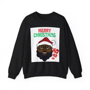 Black Santa Christmas Sweatshirt, Xmas Holiday Jumper, Festive Winter Top, Gift for Him or Her, Cozy Santa Claus Pullover