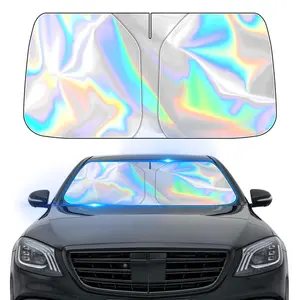 Laser Reflective Car Windshield Sunshade – Advanced Heat Insulation & UV Blocking | Quick-Fold 57x29.5" Universal Fit – Works for Sedans, SUVs & MPVs