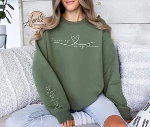 Personalized Mom Sweatshirt: Heart On My Sleeve, Names Gift
