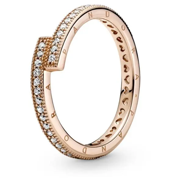 Pandora Rose Sparkling Overlapping Ring 189491C01-58