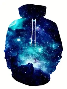 Creative pattern 3D starry sky graphic hoodie printed hoodie Casual cool hoodie autumn and winter new men's wear