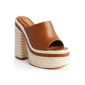 Chic Peak  Espadrille Mules (Tan)