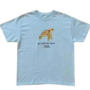 Gildan Men's and Women's T-shirt, Turtle Cute Go With The Flow Graphic Tee, Turtles, Nature, Animal Tee, Unisex T-shirt, Gift T-shirt, Y2k Unisex Graphic Tees Gothic Grunge Emo Scene Amity Affliction Style Clothes Menswear Womenswear Streetwear
