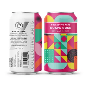 Collective Arts Guava Gose Non-Alcoholic Beer, Low ABV Brew with a Balance of Tart, Sweet and Sour Blend, 12 fl. oz.