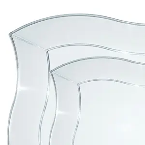 Clear Wave Plastic Dinnerware Value Set