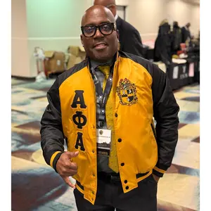 Alpha Old Gold Bomber Jacket Custom Lining