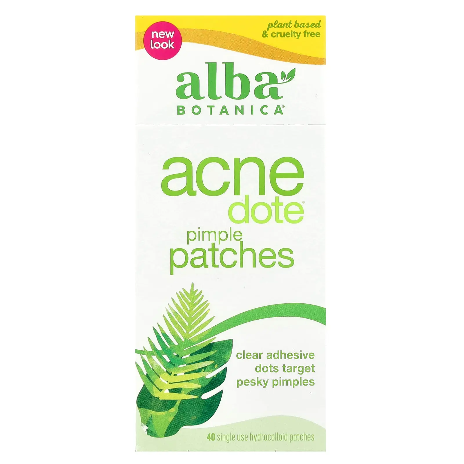 Alba Botanica Acne Dote® Pimple Patches, 40 Single Use Hydrocolloid Patches | HSA/FSA Eligible
