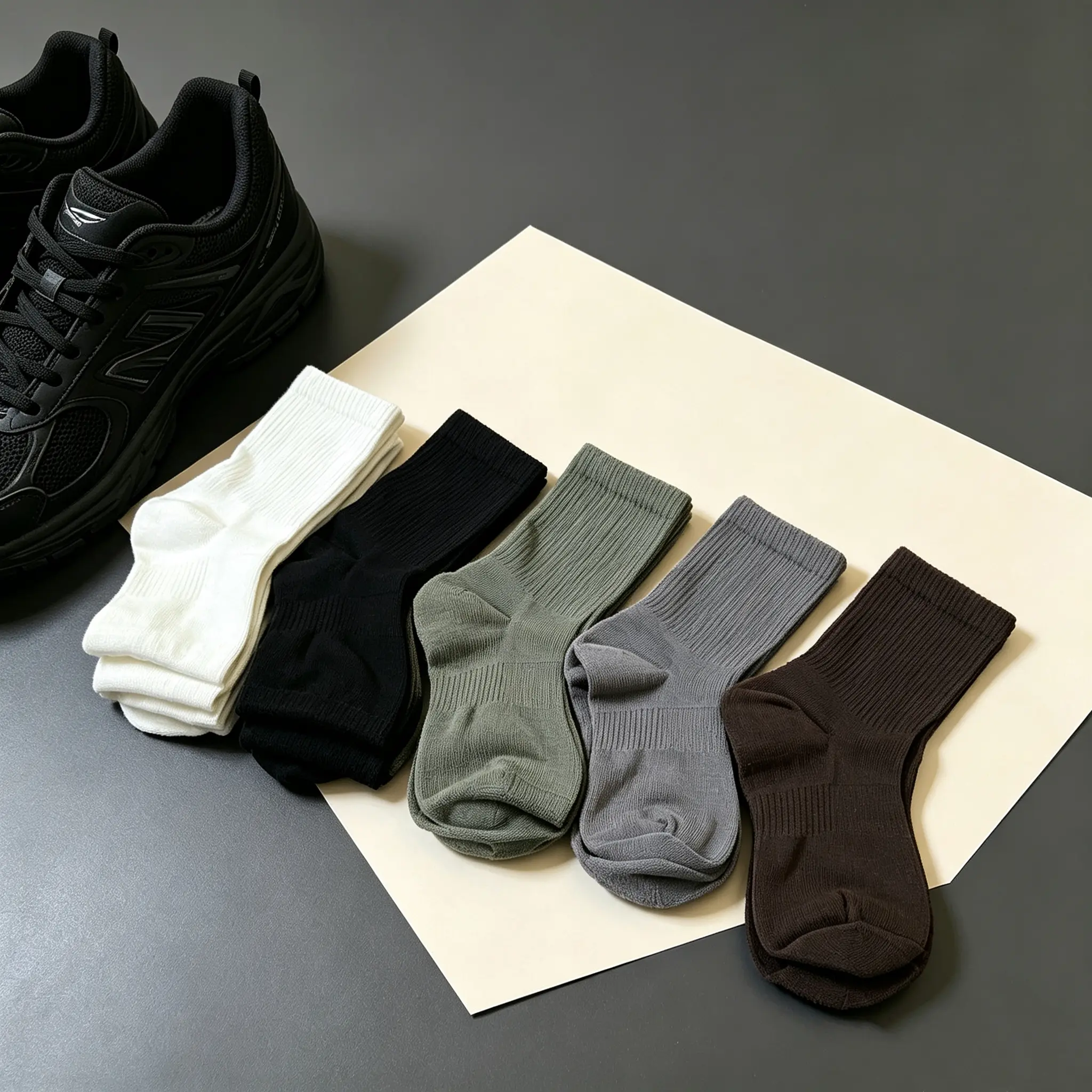 Men's unisex bamboo fiber cotton blend long socks – featuring a simple design, comfortable fit, soft texture, and breathability, making them perfect for everyday wear and suitable for all seasons