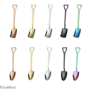 10-Pack Stainless Steel Shovel-Tip Ice Cream Spoons, Stylish Creative Cutlery, Elegant Durable Tableware for Dessert, Coffee, Tea Serving at Home, Indoor Recreation Settings