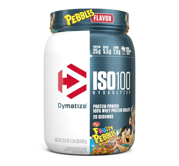 Dymatize ISO100 Hydrolyzed Protein Powder, 100% Whey Isolate, 25g of Protein, 5.5g BCAAs, Gluten Free, Fast Absorbing, Easy Digesting, 20 Servings Hea
