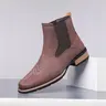 Men's Western Chelsea Boots Square Toe, All-Season One-Step Work Casual Boots, Suitable for Men, Comfortable and Durable