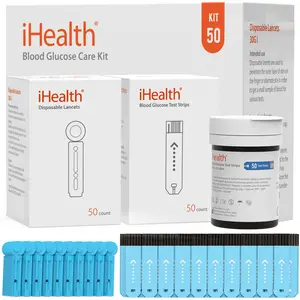 iHealth Glucose Test Strips 50/100 Count No Coding Blood Sugar Test Lancets for Diabetes Management Compatible with iHealth Monitor Only Healthcare Kit
