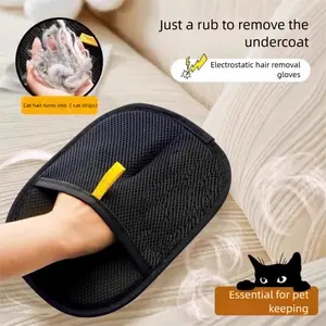 (Use Horizontally)Pet Hair Remover Glove for Dog Cat Hair, Electrostatic Lint Remover Gloves for Couch, Carpet, Furniture, Car Seats & Clothing, Reusable & Washable