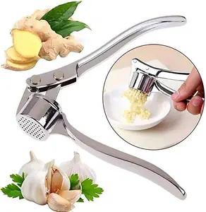 Garlic Press Easy-Clean Kitchen Garlic Mincer Tool Rust Proof Removable Garlic Press Handheld Garlic Crusher Tool Cooking Easy Mincing