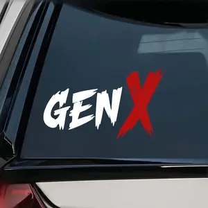 1PC  Personalized Trend GENX  Black Red or White Red Design  Waterproof and Durable  Suitable for Car Windshield Body  Motorcycle Side Panels  Notebook Computers  Scratch Blocks Creative Body Decorative Sticker Sticker For Cars