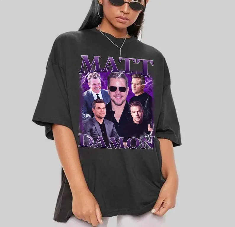 Matt Damon Retro T-Shirt, 90s Bootleg Style