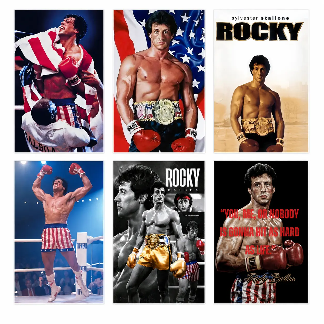 Rocky Balboa Motivational Quote Print - Sylvester Stallone Vintage Boxing Film Athletic Wall Art, Home Decor Decoration for Gym, Gift for Him