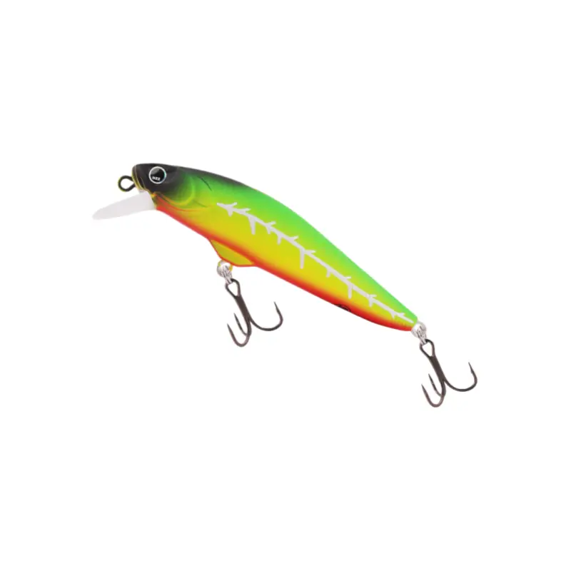 DeepJaw Outfitters Lightning Fluorescent Green Tungsten-Weighted Minnow Swimbait - 77mm, 10.5g Fast-Sinking Trout Fishing Lures for High-Speed Casting, River Bass Targeting