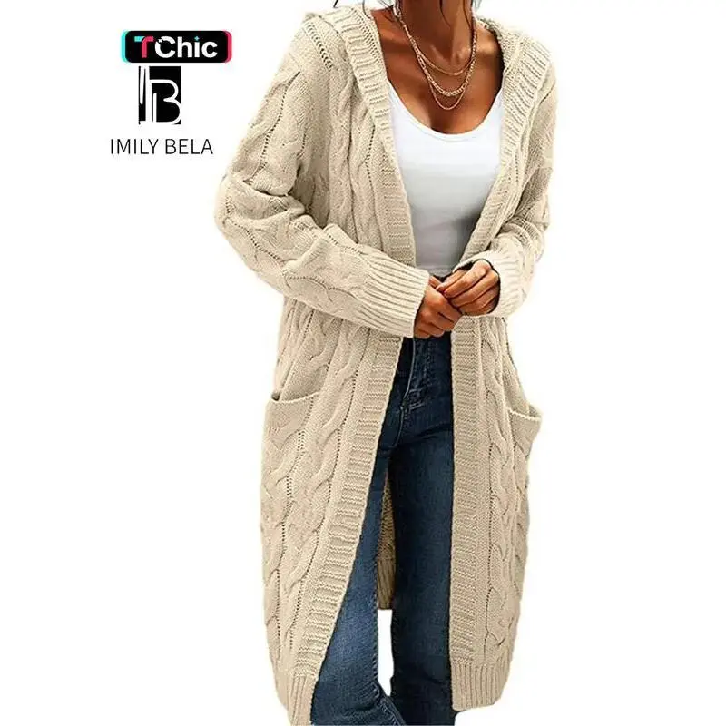 Women's Pocket Drop Shoulder Cardigan, Hooded Long Sleeve Warm Top, Casual Textured Knit Open Front Cable Outwear, Sweaters for Women��gift�� Women's Pocket Drop Shoulder Cardigan, Hooded Long Sleeve Warm Top, Casual Textured Knit Open Front Cable Outwear, Sweaters for Women��gift��
