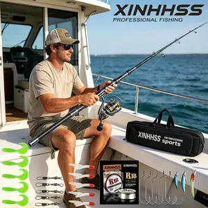 2.4M Telescopic Fishing Rod Reel Combo with Tackle Bag, Ideal Father's Day Gift