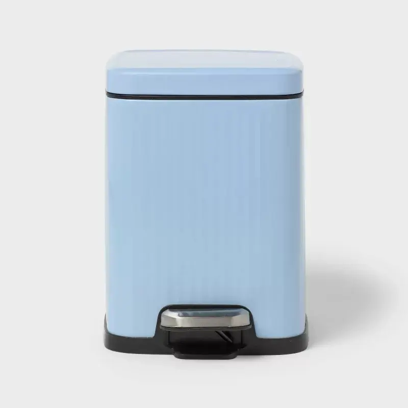 4L Ribbed Step Trash Can Stainless Steel - Brightroom™