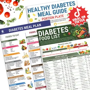 3 Pack Diabetes Food List and Meal Planner — Know Exactly What to Eat, Diabetic Cookbook 400+ Foods GI Net Carbs Serving Size, 100+ Meal Ideas, 28 Recipes for Beginners Type 1 2 Prediabetes