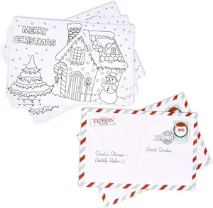 Christmas Color Your Own Postcards 50 Pack Coloring Merry Christmas Greeting Ca Gift Boutique