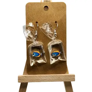 Bag of Fish Earrings Durable Fish Design with Tarnishing Resistance Lightweight Comfortable Eye Catching Playful Accessory Hook Earrings