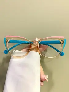 Trendy Cat Eye Frame Glasses, Eyeglasses for Women & Men, Fashion Eyeglasses for Work, Daily Clothing Decor, for Student Daily Use