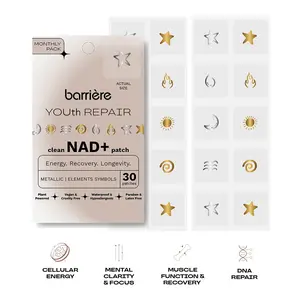 Barrière Youth Repair NAD+ Transdermal Patches Two Patches Every Other Day; Supports Cellular Energy, Metabolism & Healthy Aging