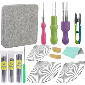99 Pcs Needle Felting Tools Set Includes 3 Sizes Felting Needles and Soft Felting Pad for DIY Wool Felting Craft