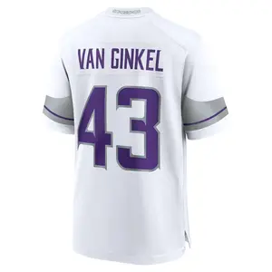 Unisex Football Viking Team Andrew Van Ginkel 43 New Collection 2026 Alternate Game Player Jersey - White