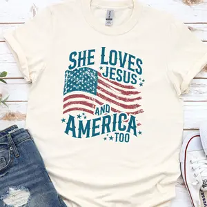 She Loves Jesus and America Too Graphic Tshirt, America Graphic, Unisex Apparel, Relaxed Fit, Soft Print