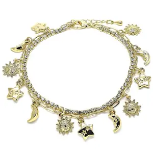Gold filled charm anklet