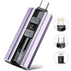 EATOP USB Flash Drive Intended for iPhone iPad, Memory Stick Storage for Photos and Videos Backup, Compatible with iPhone iPad Android PC, Plug and Play, No Application Required