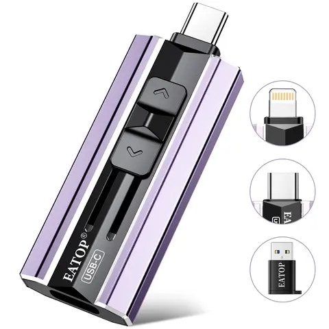 EATOP Compact Flash USB Flash Drive - Portable, High Transfer Speed External Storage Stick for Travel/Work, Class 10, Plug-and-Play Photo/Video Backup, No App Required, Compatible with iPhone 7 Series, iPad Mini 2, Android, PC, Manufacturer Warranty