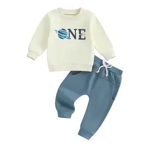 Toddler Baby Boys First Birthday Outfit 1st Birthday Space One Sweatshirt and Jogger Pants Set