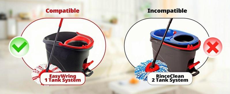 Spin Mop Head Replacement & Shower Floor Scrubberfor O Cedar 1-Tank System Microfiber Mop Heads EasyCleaning Floor Head Mop Set with 4 Refills 30-58inHandle for Wood Tile Laminate Marble