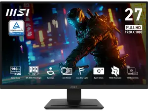 MSI PRO MP273L E14 27-inch IPS 1920 x 1080 (FHD) Gaming Office Monitor, 144Hz, Adaptive-Synch, HDR Ready, HDMI, VGA Port,VESA Mountable, Tilt, 4-side slim bezel ,1ms, Black