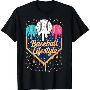 Baseball Lifestyle 101 Drip Baseball Graphic T-Shirt |   Crewneck Cotton Tee for Men & Women |   Casual Everyday Wear