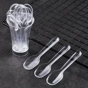 20/100pcs Mini Clear Plastic Spoons Disposable Flatware For Jelly Ice Cream Dessert Party Supplies