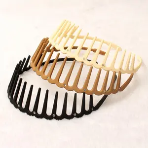 Summer 2024 Solid Color Matt Hair Hoop, Headbands for Women & Girls, Clean Girl Aesthetic Outfit Hair Accessories for Back To School, Fall Outfits, Fall Freshness Fall, Zigzag Headband, Teeth Comb Headbands, Non-Slip Hair Hoops, Hair Accessories