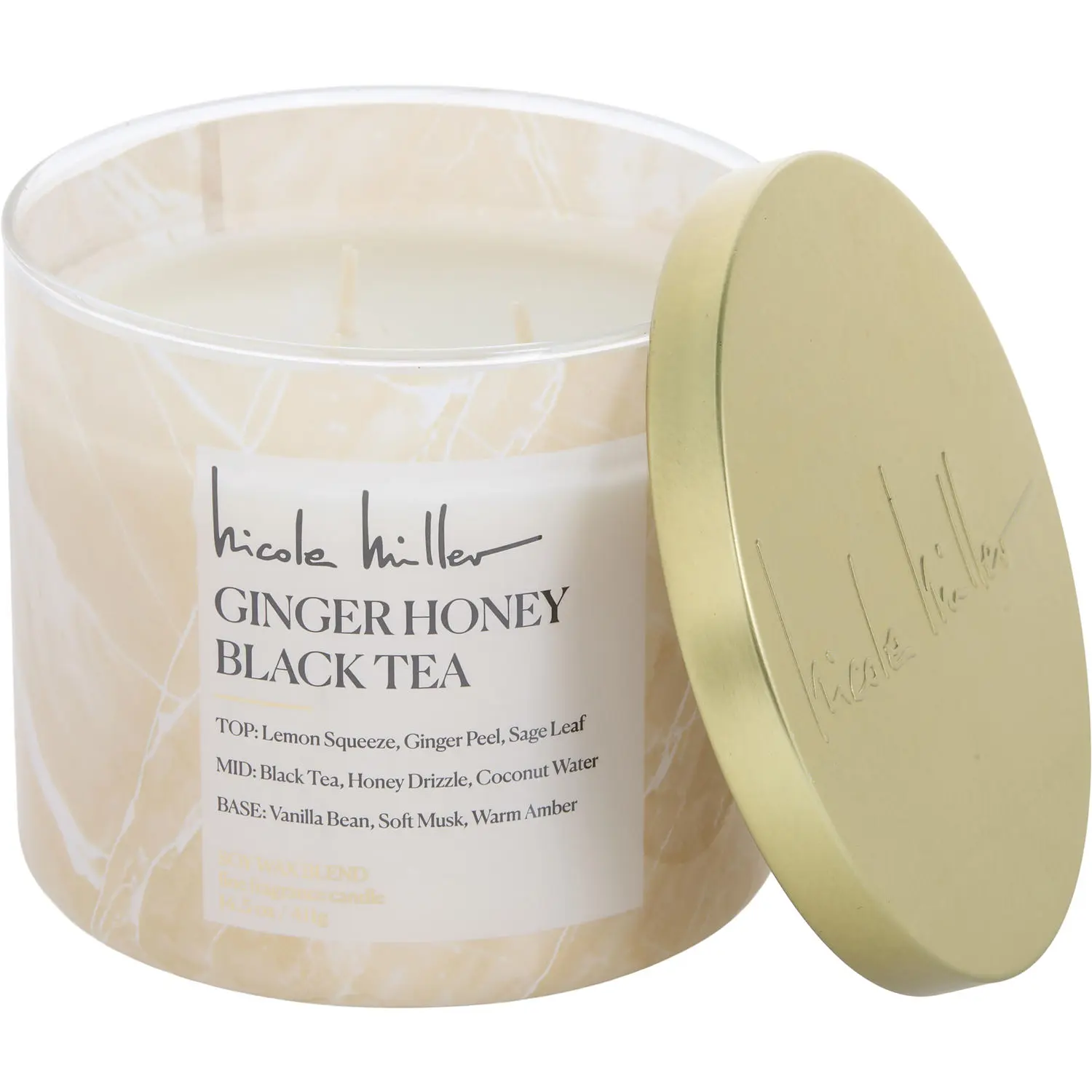 Nicole Miller Ginger Honey Black Tea By Nicole Miller Soy Wax Blend Candle For Unisex