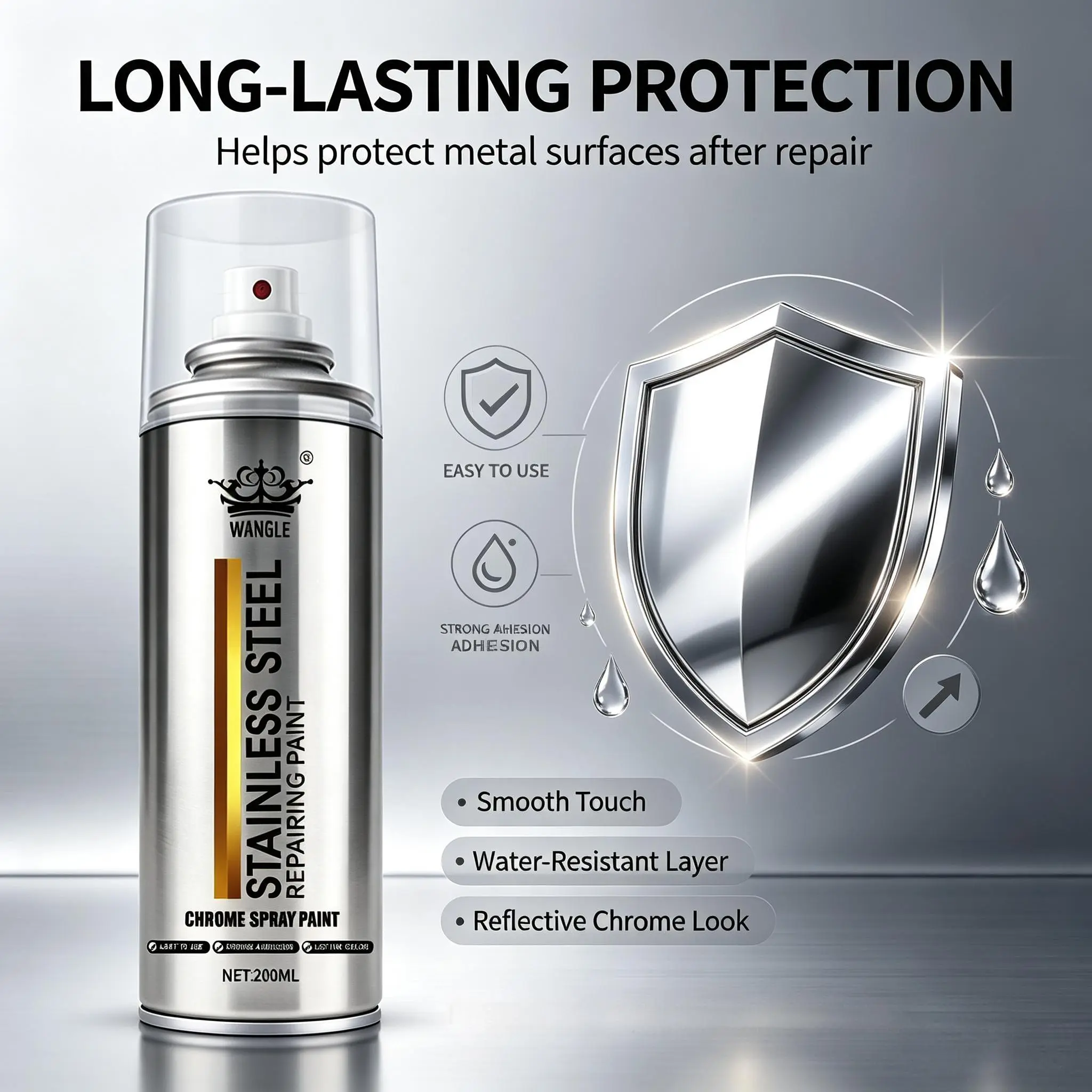 Stainless-Steel Paint, Multi-Purpose Metal Refurbishment Solution for Home Supplies