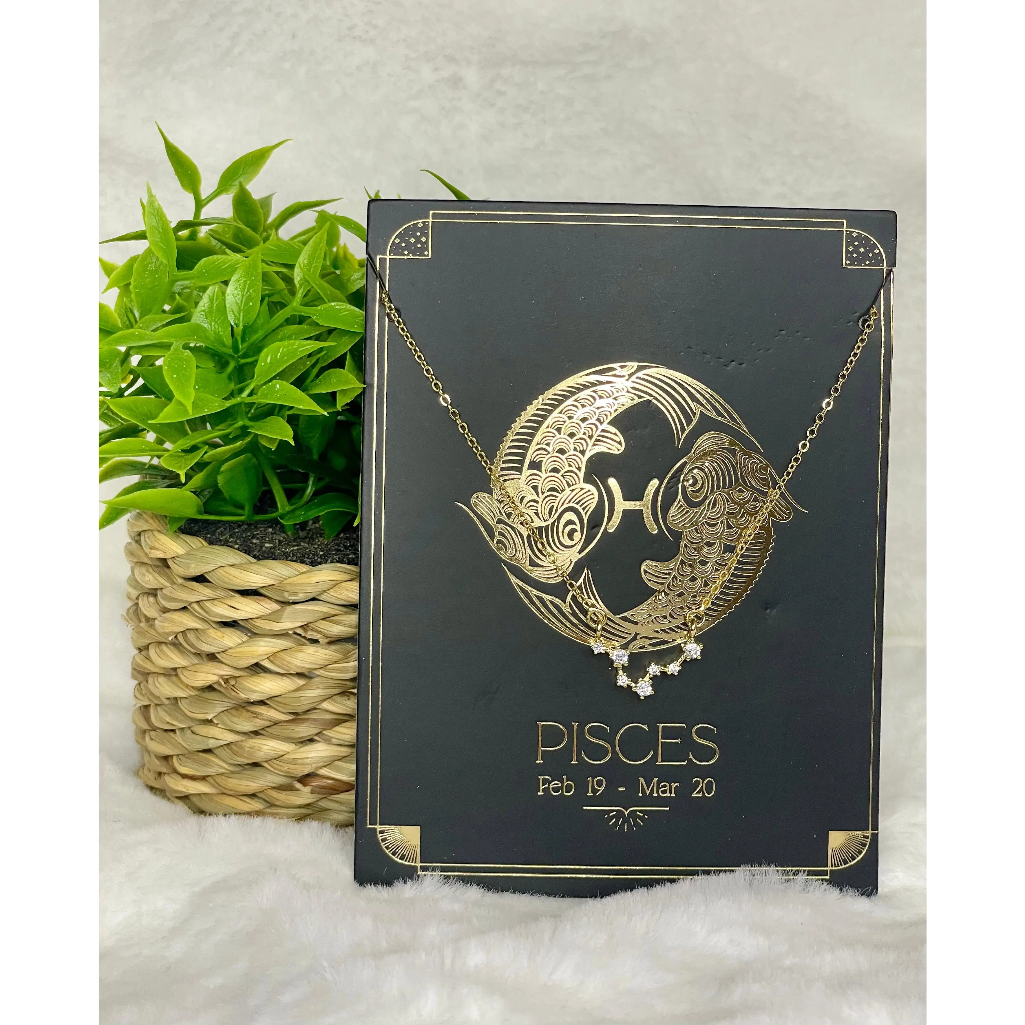 Pisces Necklace with Zodiac Constellation